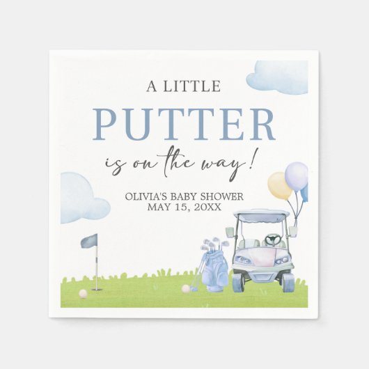 A Little Putter Golf Baby Shower Serviette (Vorderseite)