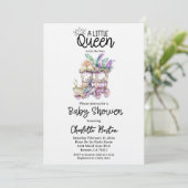 A Little Queen Mardi Gras Float Baby Shower Einladung (Stehend Vorderseite)