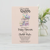 A little Queen Mardi Gras Float Baby Shower Einladung (Stehend Vorderseite)