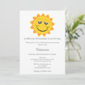 A Little Ray Of Sunshine Baby Shower Einladung (Stehend Vorderseite)