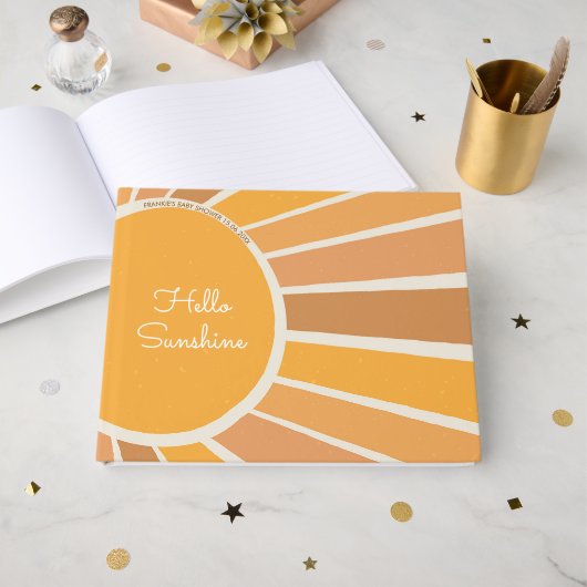 A Little ray of Sunshine Baby Shower Gästebuch (Vorderseite Offen)
