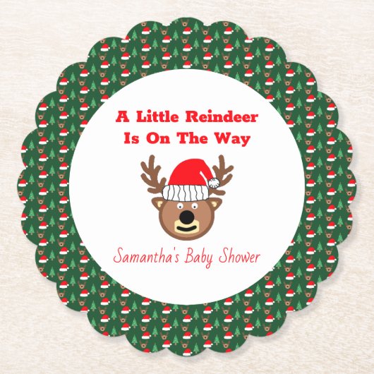 A Little Reindeer Is On The Way Untersetzer (Vorderseite)