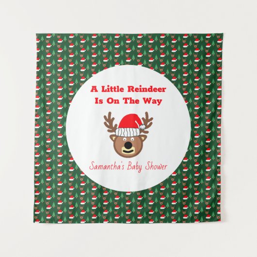 A Little Reindeer Is On The Way Wandteppich (Vorderseite)