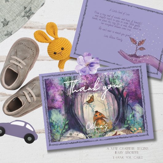 A Little Seed of Love Storybook Baby shower Dankeskarte