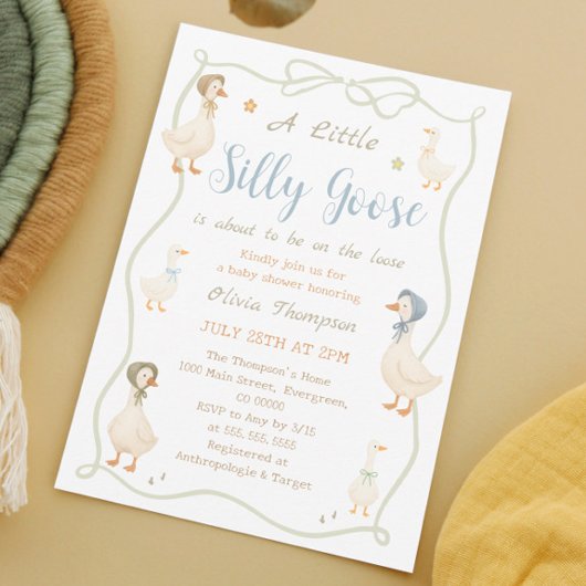 A Little Silly Goose Baby Shower Einladung