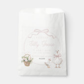 A Little Silly Goose Pink Floral Bow Baby Shower Geschenktütchen (Vorderseite)