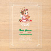 "A Little Slice of Heaven" Pizza-Thema Kinderdusch Acryleinladungen (Vorderseite)