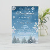 A Little Snowflake is on the Way Baby Shower Einladung (Stehend Vorderseite)