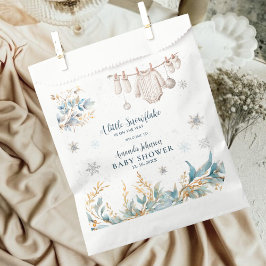 A Little Snowflake Winter Blue Baby Shower Geschenktütchen