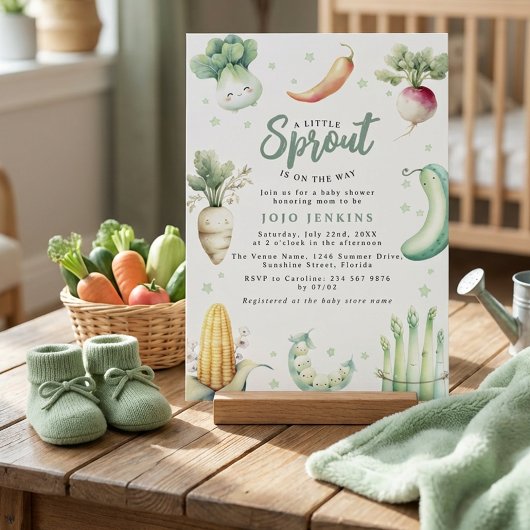 A Little Sprout Baby shower Invitation Einladung