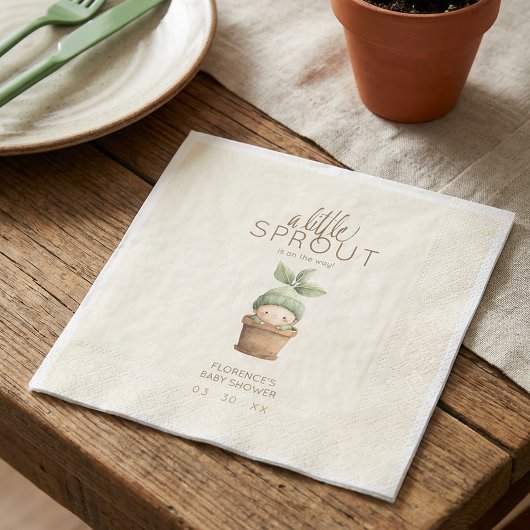 A Little Sprout Baby Shower Serviette