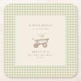 A Little Sprout is on the Way Baby Shower  Rechteckiger Pappuntersetzer