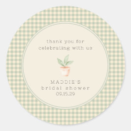 A Little Sprout is on the Way Baby Shower  Runder Aufkleber