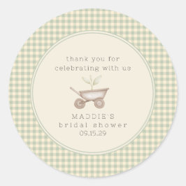 A Little Sprout is on the Way Baby Shower  Runder Aufkleber