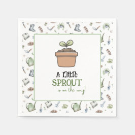 A Little Sprout on the Way Baby Shower Napkins Serviette
