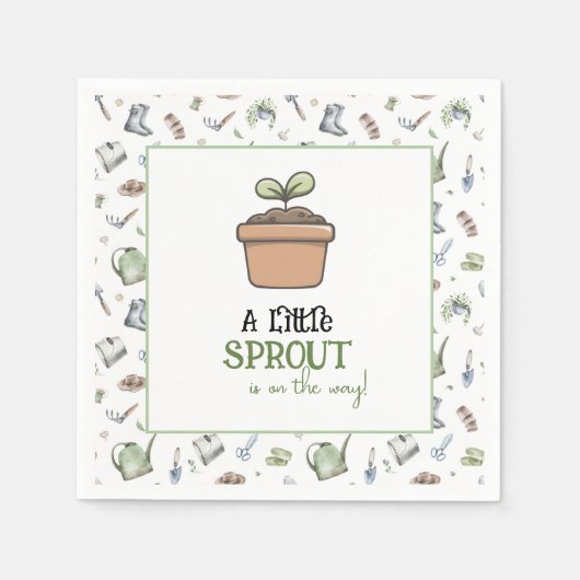 A Little Sprout on the Way Baby Shower Napkins Serviette (Vorderseite)