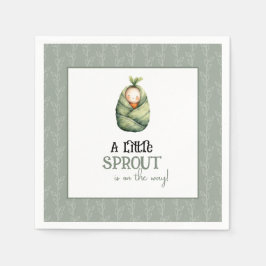 A Little Sprout on the Way Baby Shower Napkins Serviette