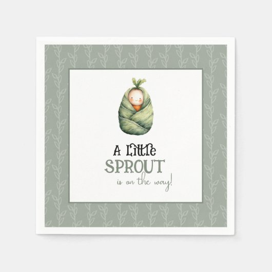A Little Sprout on the Way Baby Shower Napkins Serviette (Vorderseite)