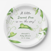 A Little Sweet Pea Is On The Way Baby Shower Pappteller (Vorderseite)