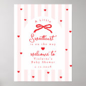 A Little Sweetheart Baby Shower Bow Welcome Poster (Vorne)