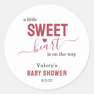 A little sweetheart Baby Shower Runder Aufkleber