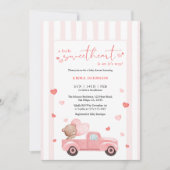 A Little Sweetheart Bear Valentine Baby Shower Einladung (Vorderseite)