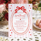 A Little Sweetheart Bow Baby Shower Einladung