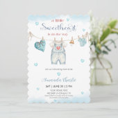 A little sweetheart clothesline Boy baby shower  Einladung (Stehend Vorderseite)