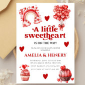 A Little Sweetheart Girl hearts Baby Shower Invita Einladung