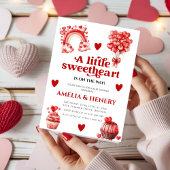 A Little Sweetheart Girl hearts Baby Shower Invita Einladung
