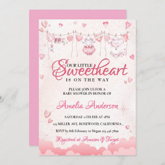 A Little Sweetheart Modern Valentine Baby Shower Einladung