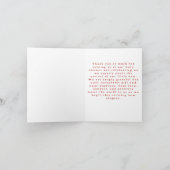 A Little Sweetheart Pink Red Bow Girl Baby Shower Dankeskarte (Innenseite)