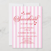 A Little Sweetheart Pink Red Hearts Baby Shower Einladung (Vorderseite)