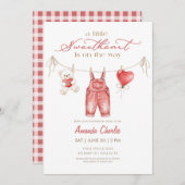 A little sweetheart Red Boy Baby shower  Einladung (Vorne/Hinten)