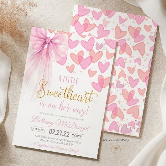 A Little Sweetheart Valentine Baby Is on her way  Einladung