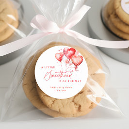A Little Sweetheart Valentine Balloons Baby Shower Runder Aufkleber