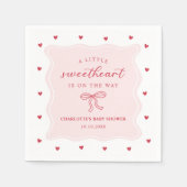 A Little Sweetheart Valentine Bow Baby Shower Serviette (Vorderseite)