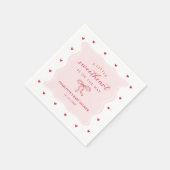 A Little Sweetheart Valentine Bow Baby Shower Serviette (Ecke)