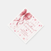 A Little Sweetheart Valentine Bow Baby Shower Serviette (Ecke)