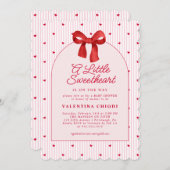 A Little Sweetheart Valentine Coquette Baby Shower Einladung (Vorne/Hinten)