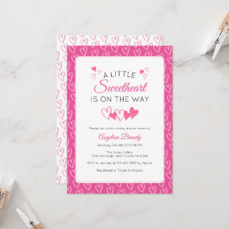 A Little SweetHeart Valentine Hearts Baby Shower Einladung