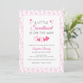 A Little SweetHeart Valentine Hearts Baby Shower Einladung