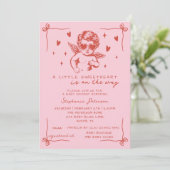 A Little Sweetheart Valentine’s Cupid Baby Shower Einladung (Stehend Vorderseite)