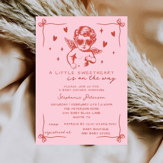 A Little Sweetheart Valentine’s Cupid Baby Shower Einladung