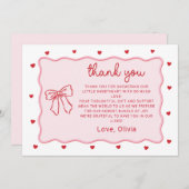 A Little Sweetheart Valentine's Baby Shower Dankeskarte (Vorne/Hinten)