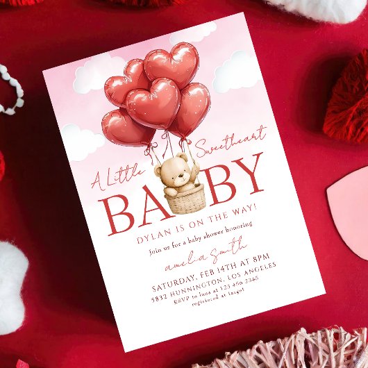 a little sweetheart Valentines Baby shower Einladung