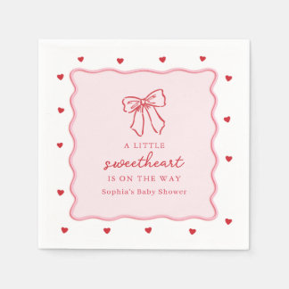 A Little Sweetheart Valentine's Baby Shower Serviette