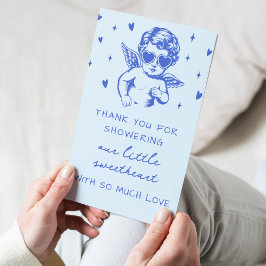 A Little Sweetheart Valentines Boy Baby Shower Dankeskarte