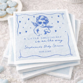 A Little Sweetheart Valentines Boy Baby Shower Serviette