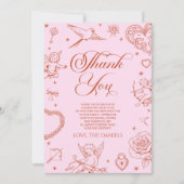 A Little Sweetheart Valentine's Day Baby Shower Dankeskarte (Vorderseite)